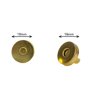 BOTAO IMÃ 18 MM LATONADO 10 PEÇAS