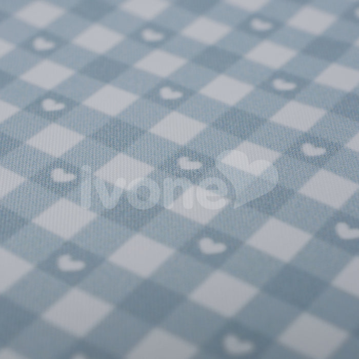 NYLON 190T COLECAO LOVELY FERNANDA GAMA XADREZ COM CORACAO AZUL BEBE