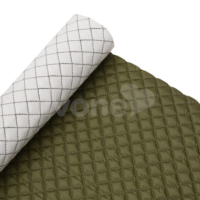 NYLON EMBORRACHADO MATELADO EM XADREZ DE FERNANDA GAMA VERDE OLIVA