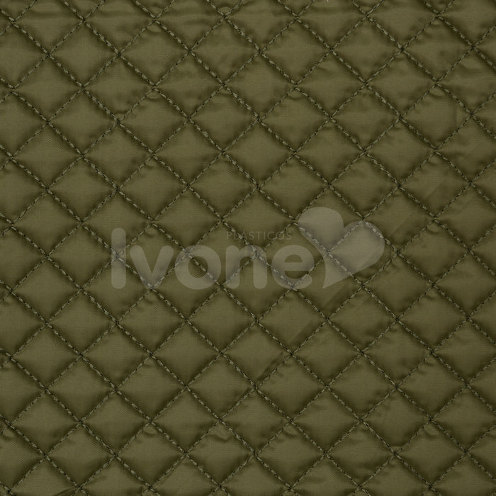 NYLON EMBORRACHADO MATELADO EM XADREZ DE FERNANDA GAMA VERDE OLIVA