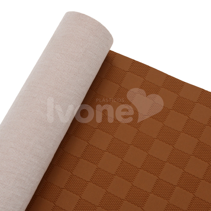 XADREZ DELUXE 0.8MM CARAMELO FUNDO MALHA