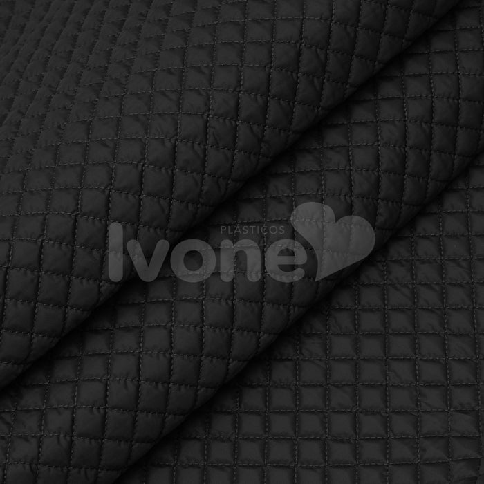 NYLON EMBORRACHADO MATELADO EM XADREZ DE FERNANDA GAMA PRETO