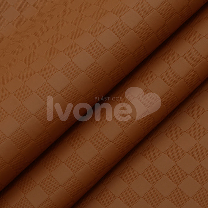 XADREZ DELUXE 0.8MM CARAMELO FUNDO MALHA