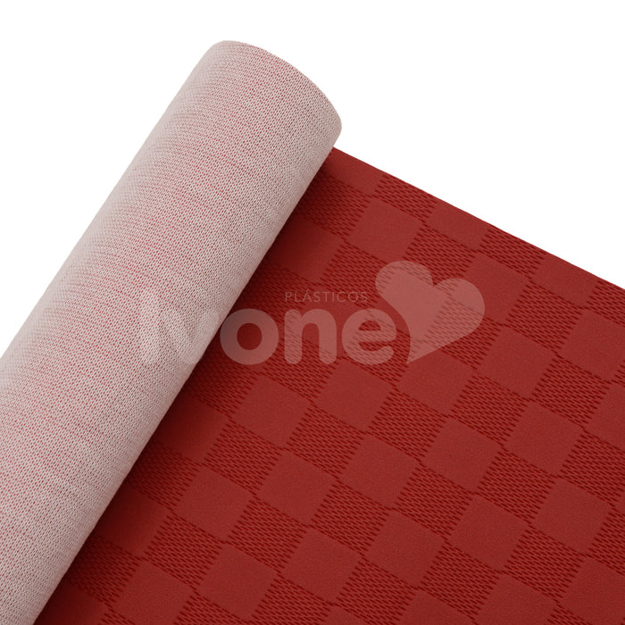 XADREZ DELUXE 0.8MM VERMELHO FUNDO MALHA