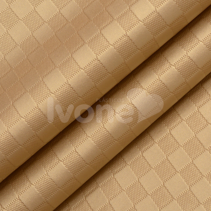 XADREZ DELUXE METALIZADO 0.8MM OURO LIGHT FUNDO MALHA