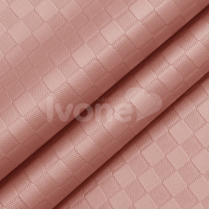 XADREZ DELUXE METALIZADO 0.8MM ROSA GLOSS FUNDO MALHA