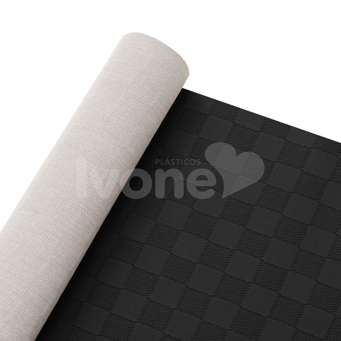 XADREZ DELUXE 0.8MM PRETO FUNDO MALHA
