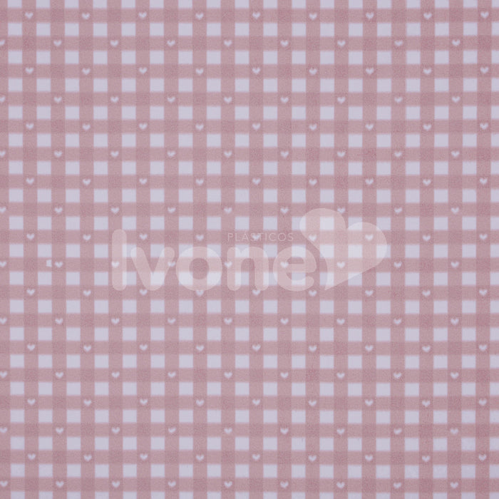 NYLON 190T COLECAO LOVELY FERNANDA GAMA XADREZ COM CORACAO ROSA