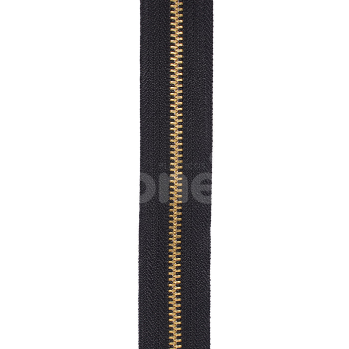 ZIPER Nº6 METAL COR PRETO COM DENTE DOURADO 10 METROS