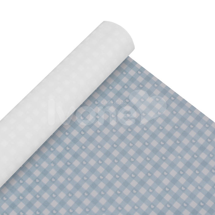 NYLON 190T COLECAO LOVELY FERNANDA GAMA XADREZ COM CORACAO AZUL BEBE