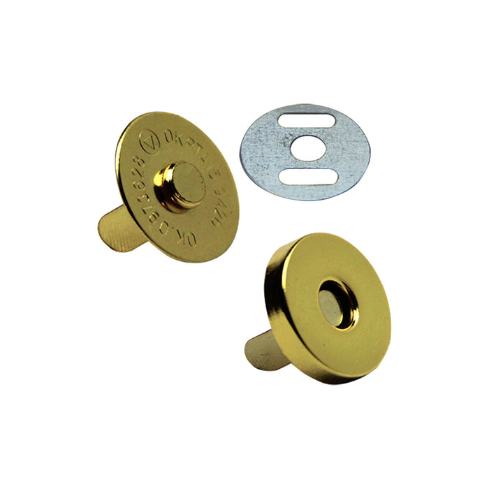 BOTAO IMÃ 18 MM LATONADO 10 PEÇAS