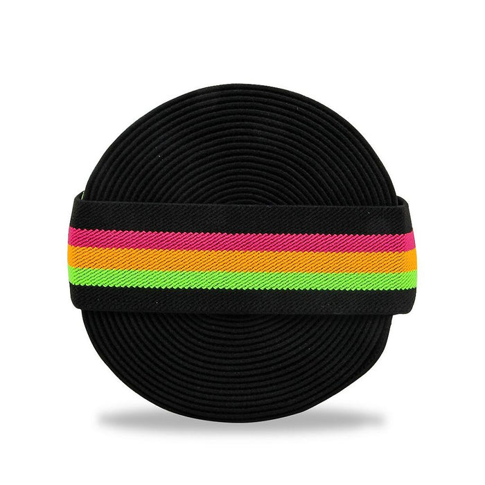 FITA LISTRAS NEON 40MM COR PRETO/PINK/LARANJA NEON/ VERDE LIMAO 1 METRO
