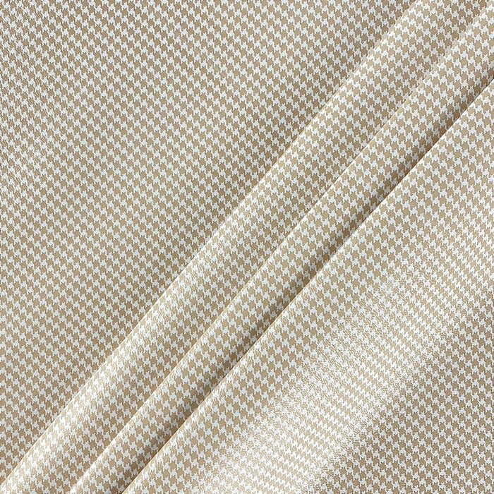 SINTETICO PIED DE POULE 0.8MM FUNDO MALHA COR BEGE/ BRANCO
