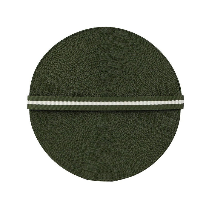 FITA LISTRAS 20MM COR VERDE OLIVA/CREME 1 METRO