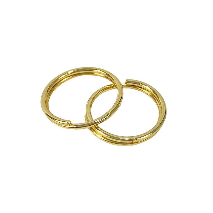 ARGOLA P/CHAVEIRO 15MM DUPLA DOURADO CATAFORETICO PACOTE COM 10 UNIDADES