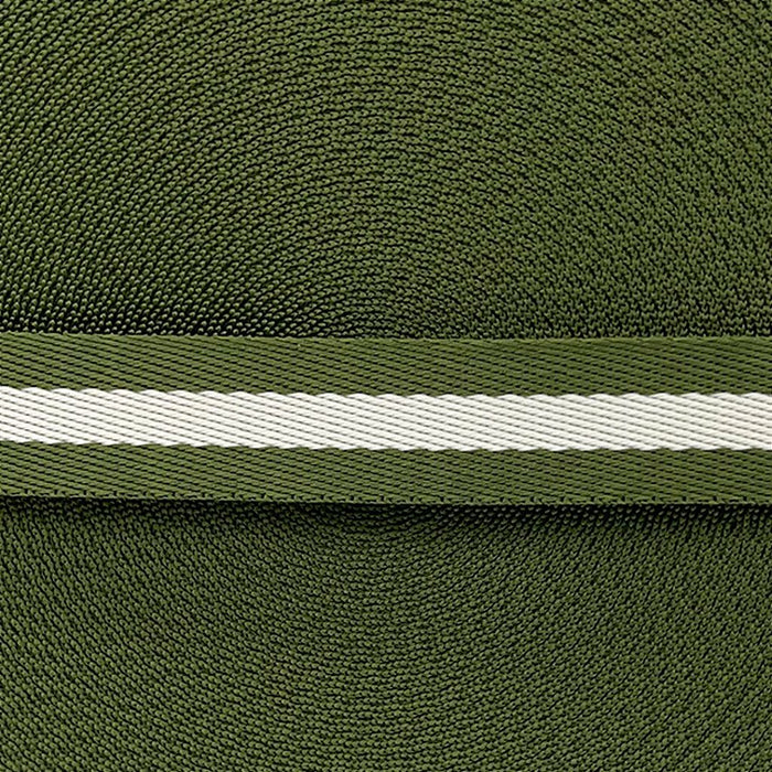 FITA LISTRAS 30MM COR VERDE OLIVA /CREME 1 METRO