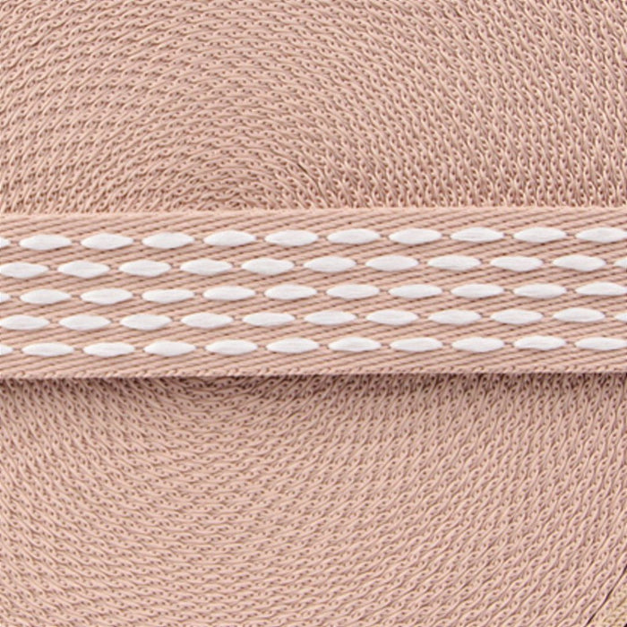 FITA ARTESANAL 40MM COR NUDE/BRANCO 1 METRO