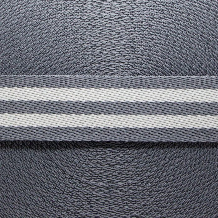 FITA LISTRAS 40MM COR CINZA/CREME 1 METRO