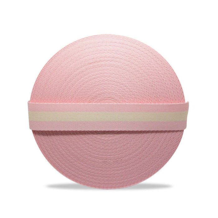 FITA LISTRAS 30MM COR ROSA BEBE/CREME 1 METRO