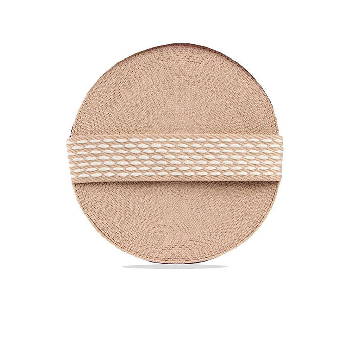 FITA ARTESANAL 40MM COR NUDE/BRANCO 1 METRO