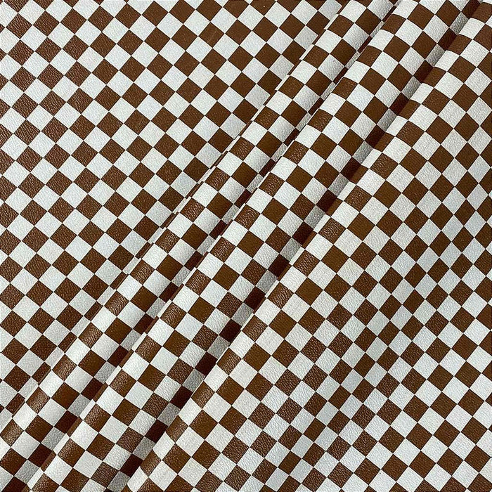SINTETICO NEW XADREZ 0.8 FUNDO MALHA COR CARAMELO / BRANCO