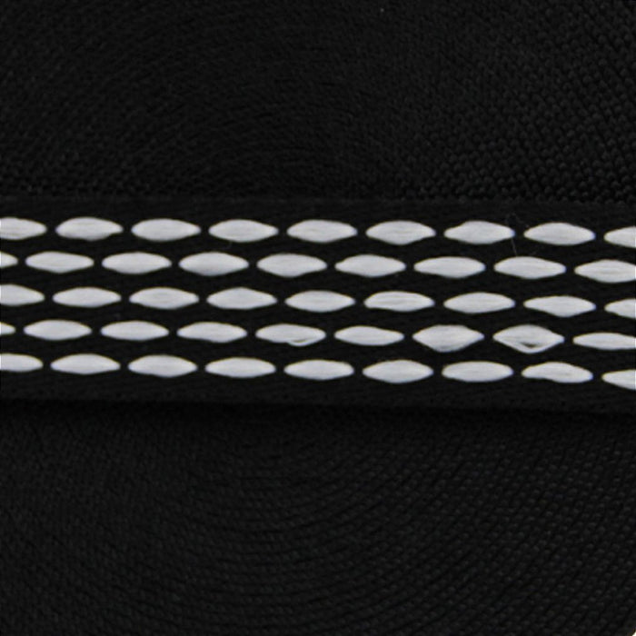 FITA ARTESANAL 40MM COR PRETO/BRANCO 1 METRO