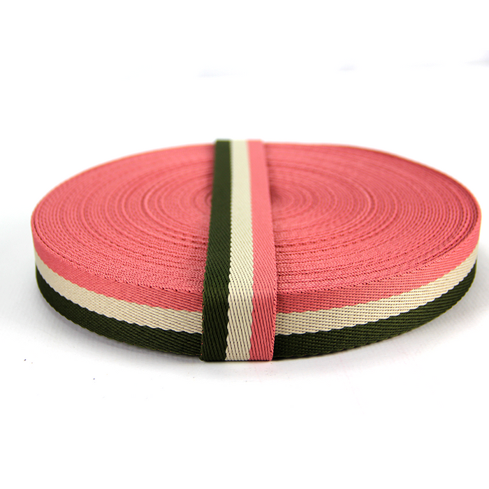 FITA LISTRAS 30MM COR GOIABA/MARFIM/SELVA 1 METRO - Plasticos Ivone