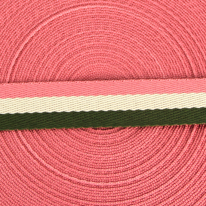 FITA LISTRAS 30MM COR GOIABA/MARFIM/SELVA 1 METRO - Plasticos Ivone