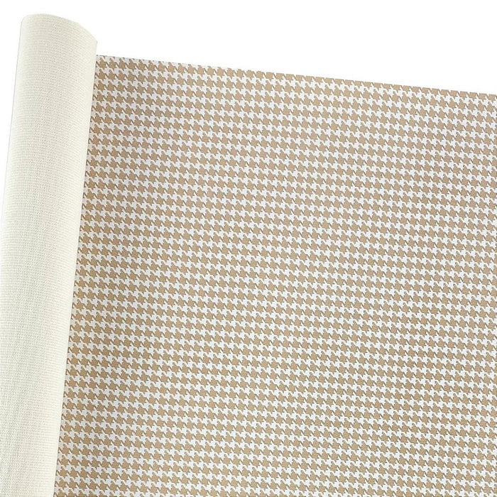 SINTETICO PIED DE POULE 0.8MM FUNDO MALHA COR BEGE/ BRANCO