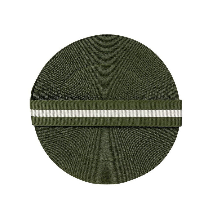 FITA LISTRAS 40MM COR VERDE OLIVA/CREME 1 METRO