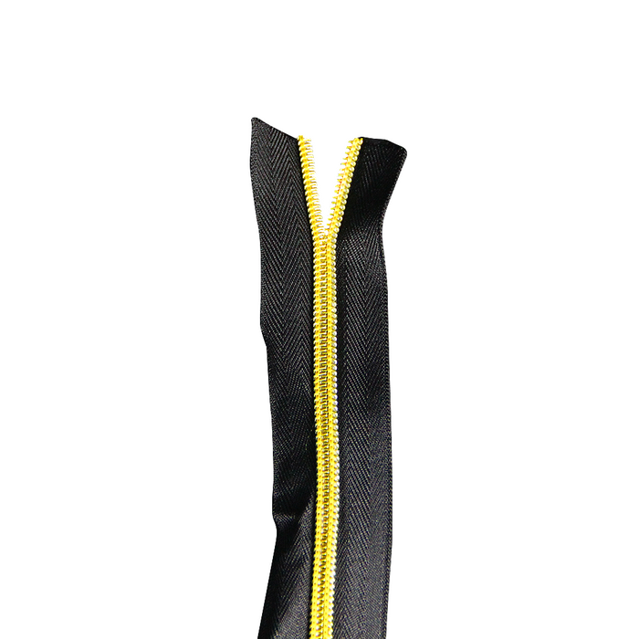 ZIPER Nº6 POLIESTER COR PRETO/DOURADO 10 METROS