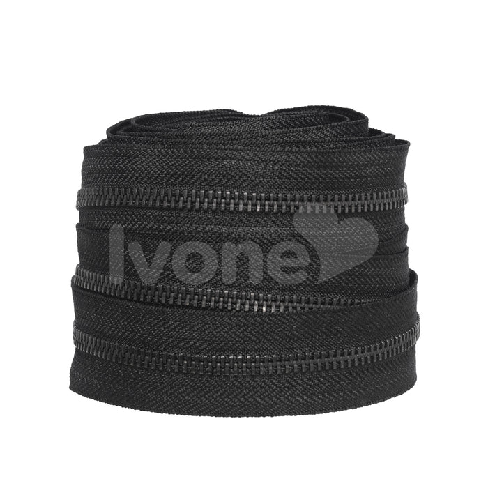 ZIPER Nº6 METAL COR PRETO COM DENTE ONIX 10 METROS