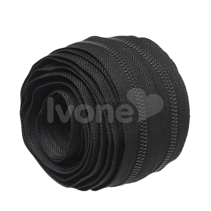 ZIPER Nº6 METAL COR PRETO COM DENTE ONIX 10 METROS