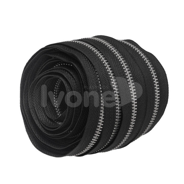 ZIPER Nº6 METAL COR PRETO COM DENTE NIQUEL 10 METROS