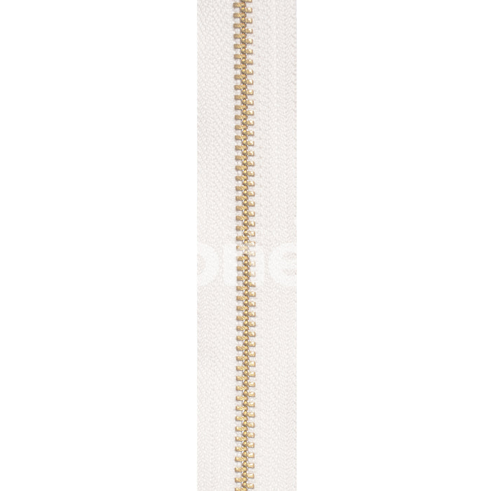 ZIPER Nº6 METAL COR MARFIM COM DENTE DOURADO 10 METROS
