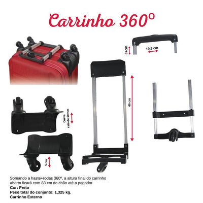 Carrinho 360 Graus (50cm) Rodinha 18,5cm
