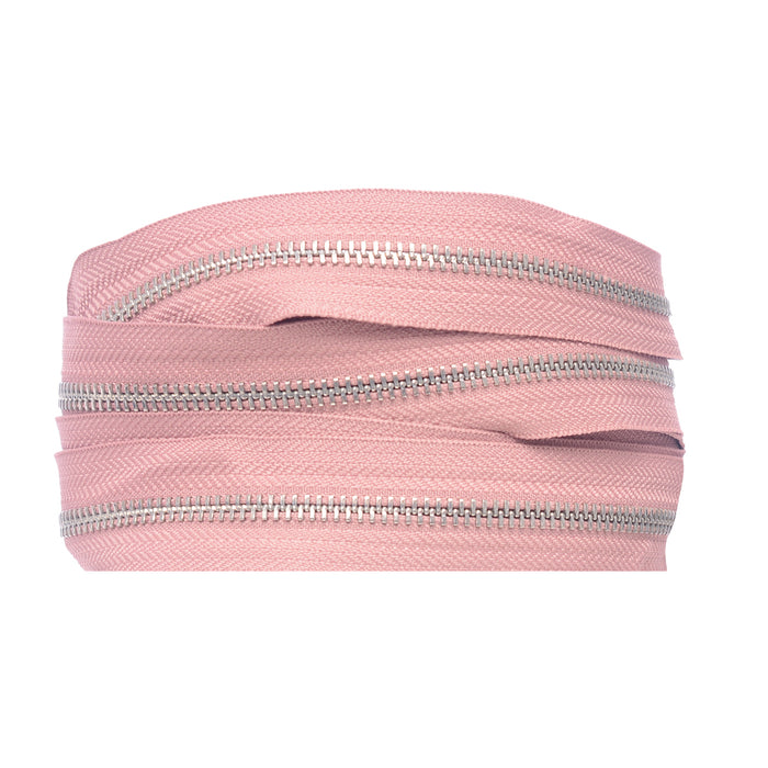 ZIPER Nº6 METAL COR ROSE COM DENTE NIQUEL 10 METROS