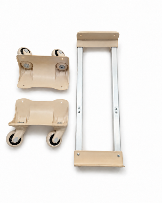 CARRINHO MALA DE BORDO 44CM BEGE COM RODINHA 18,5CM