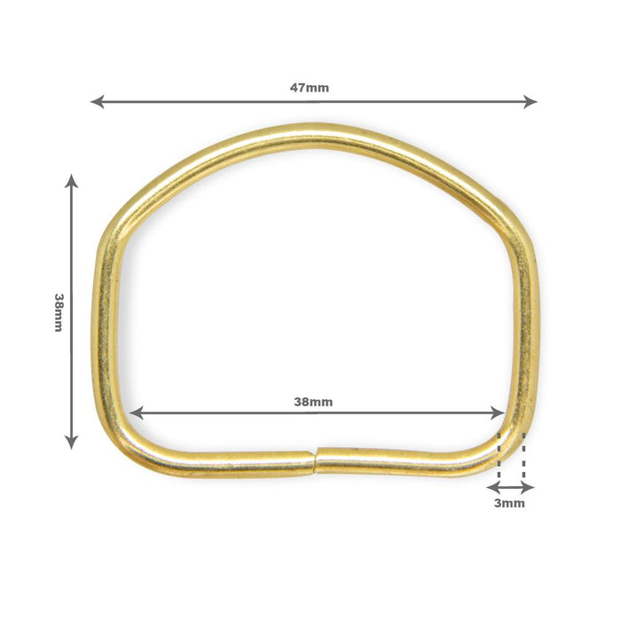 MEIA ARGOLA 38MM ARAME 3,0MM LATONADO 10 PEÇAS