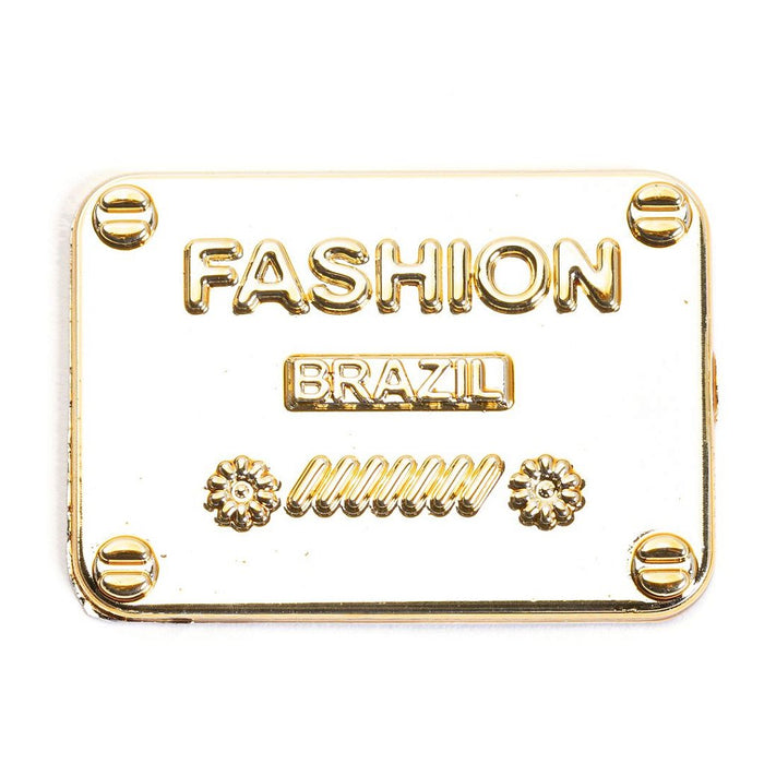 PLACA ABS FASHION 35X25MM COR DOURADO PACOTE COM 10 PEÇAS