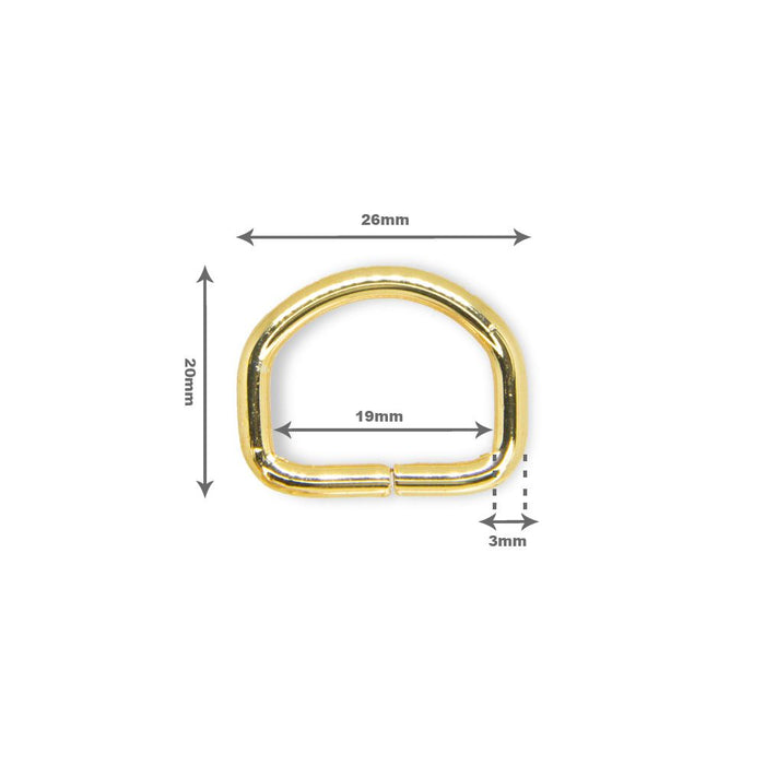 MEIA ARGOLA 19MM ARAME 3MM DOURADO CATAFORETICO 10 PEÇAS