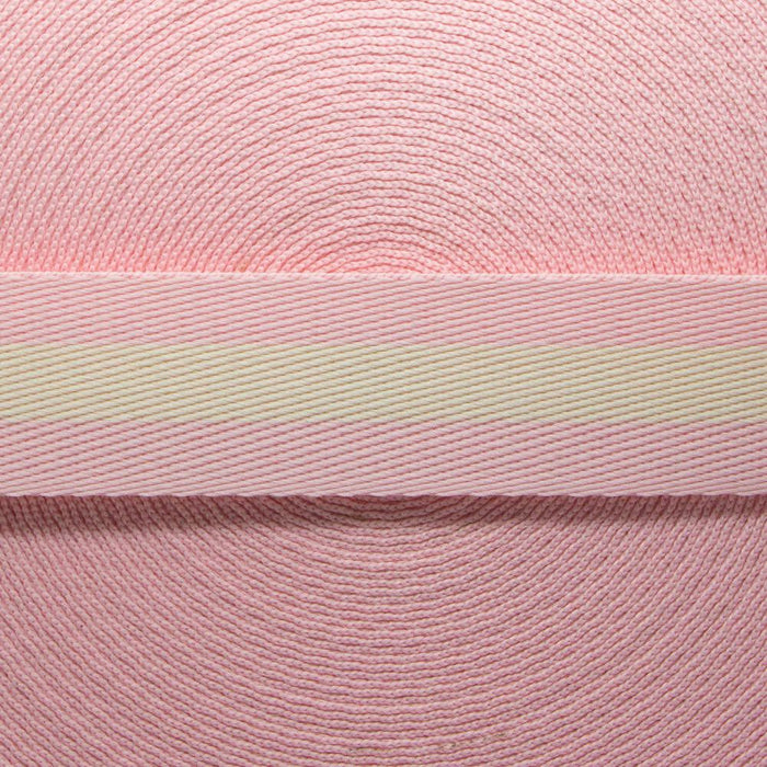 FITA LISTRAS 40MM COR ROSA BEBE/CREME 1 METRO