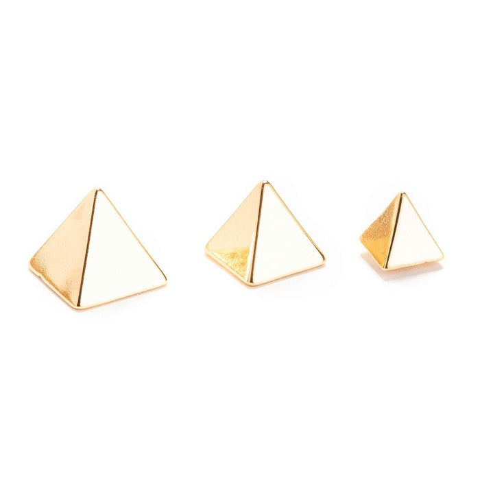 ENFEITE PIRAMIDE LUXO TAMANHO 11 DOURADO PACOTE COM 10 UNIDADES