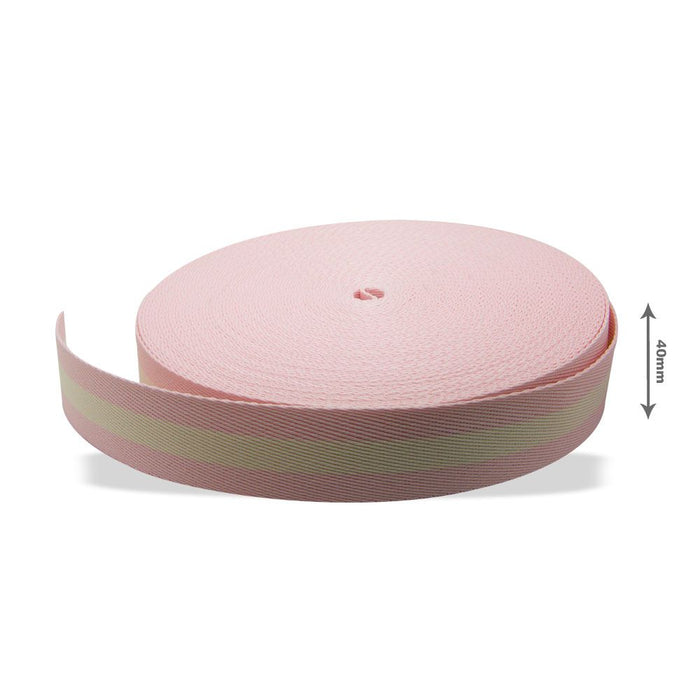 FITA LISTRAS 40MM COR ROSA BEBE/CREME 1 METRO