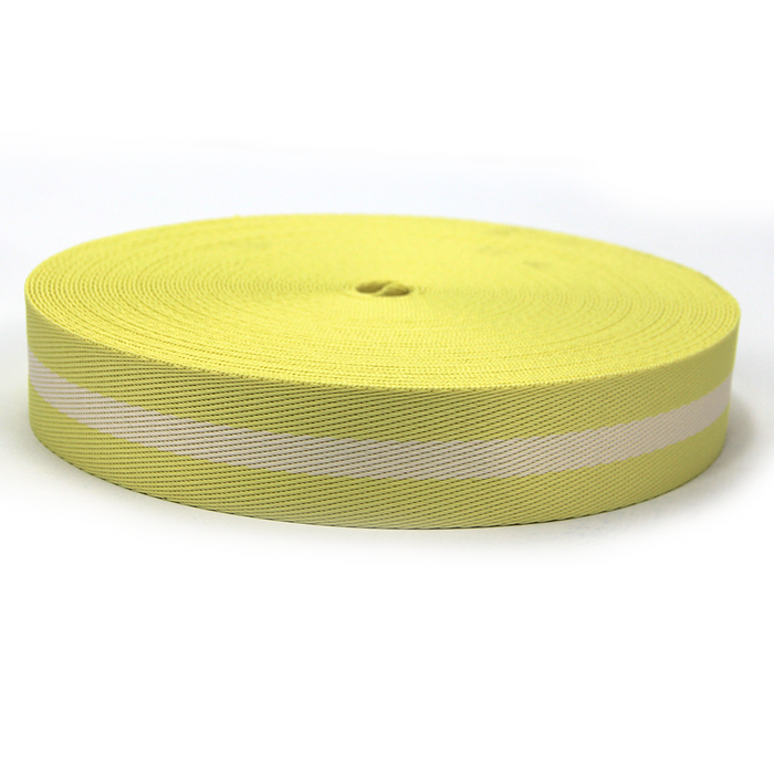 FITA LISTRAS 40MM COR AMARELO/CREME 1 METRO