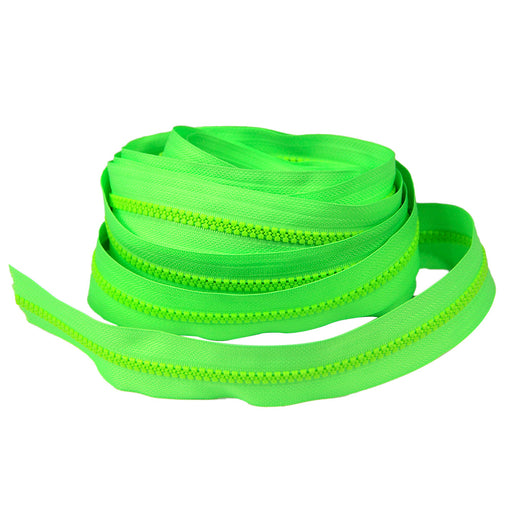 ZIPER Nº6 TRATORADO POLIESTER COR VERDE NEON 10 METROS - Plasticos Ivone